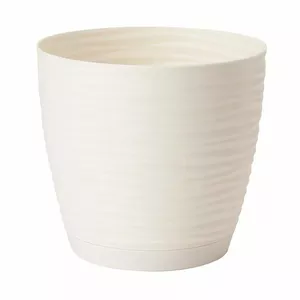 Цветочный горшок FORM_PLASTIC SAHARA 19 см, кремовый с поддоном