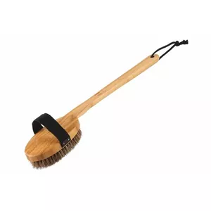 Body brush RENTO 223831 with natural bristles and ergonomic wooden handle for dry brushing