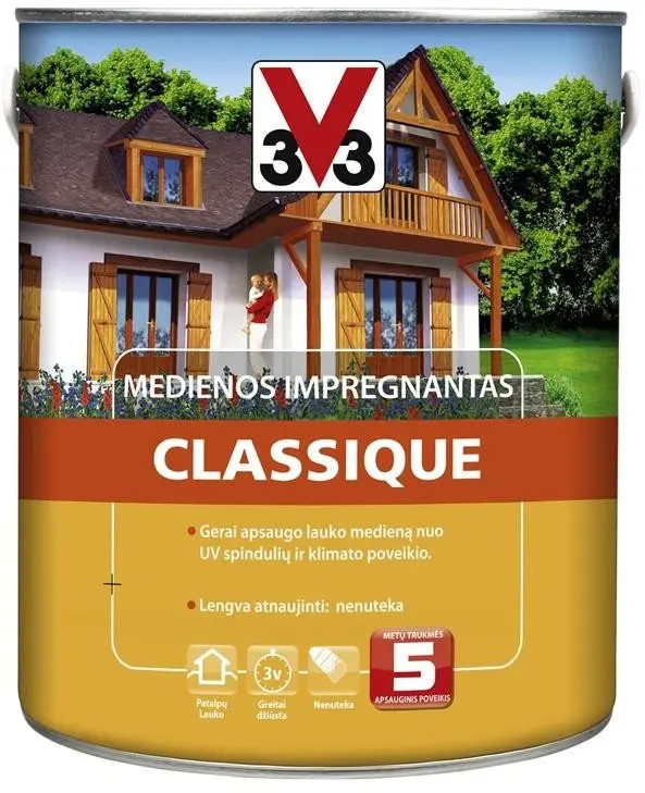 V33 Classique (Scandinavia) пропитка для древесины Photo 2