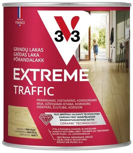 V33 MATTED Floor Varnish Colourless 0.75 L Photo 2