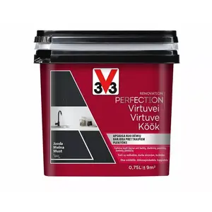 Paint V33 Kitchen Perf Black 0.75L — heat- and stain-resistant kitchen paint, black, 0.75 L