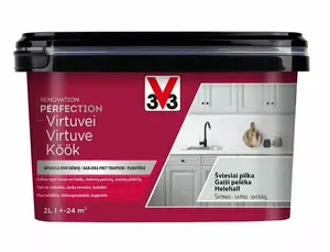 Krāsa V33 PERF Kitchen gaiši pelēka 2 l – iekštelpu krāsa virtuvei, 2 l