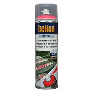 Aerosola krāsa kokam Belton AEROSOLS WOOD MARKING PAINT 360° RED, 5 (marķēšanas aerosols)