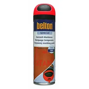 Aerosols BELTON Temporary Marking Paint 180° R — pagaidu noņemama marķēšanas krāsa, 500 ml