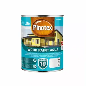 Краска по дереву PINOTEX PINOTEX WOOD PAINT AQUA BW 1L — водоразбавляемая, белая, 1 л