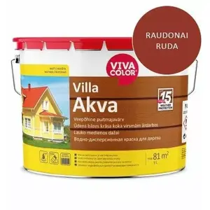 Краска для фасада VIVACOLOR Villa Akva Redbrow 2669X 9 л — водно-дисперсионная наружная краска, 9 л