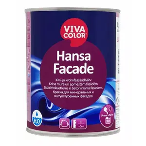 Краска для фасада VIVACOLOR Hansa Facade 0,9 л — для наружных поверхностей, грунтовочный/фасадный слой