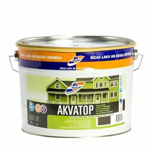 Краска RILAK Akvatop тёмно-коричневая 9 л — водно-дисперсионная для интерьера и фасада, 9 л