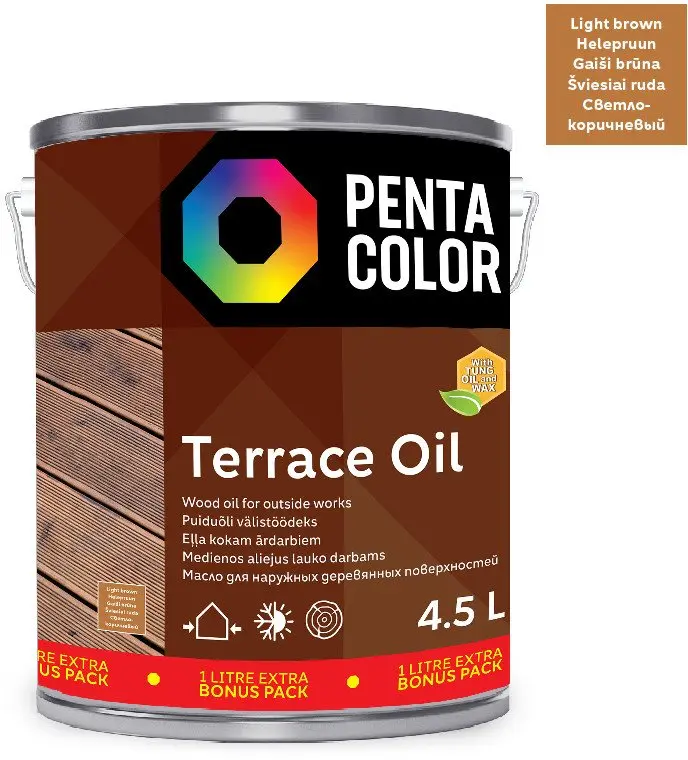 PENTACOLOR Terases eļļa — OIL FOR TERRACE WITH TUNG TERRACE OI Photo 2