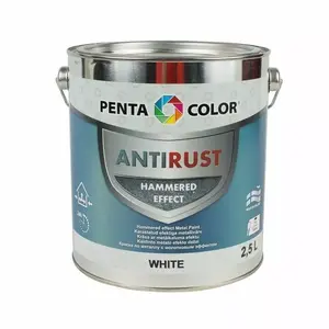 Paint Pentacolor Antirust Hammered White 2.5L — anti-corrosion hammered-effect metal paint