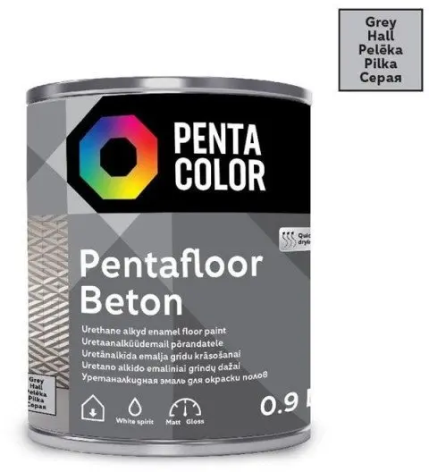 PENTACOLOR Pentafloor Beton Grey 0,9 л — краска для пола Photo 2