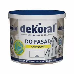 Fasādes krāsa DEKORAL Polinit White — 5 L