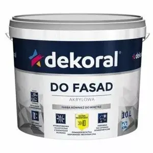 Fasādes krāsa DEKORAL POLINIT WHITE 1 L — ārējām virsmām, 1 l