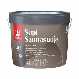 Pavirša apdare pirtiem TIKKURILA SUPI SAUNA FINISH 2,7 l — ūdens bāzes aizsargpārklājums pirtiņu iekšpusei