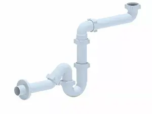 ANI_PLAST DY5024 Space-Saving Sink Siphon 1 1/2 inch x 40 mm
