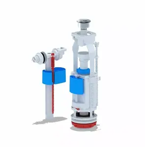 ANI_PLAST WC3050CEU Side Fill Valve 1/2 inch with Chrome Flush Button for 3/6L Cisterns