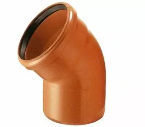 Отвод канализационный Wavin 110 мм 45 градусов ПВХ коричневый
