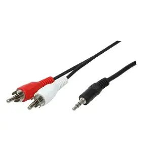 LogiLink Audio Cable 3.5mm Male to 2xRCA Male 5m Black CA1043