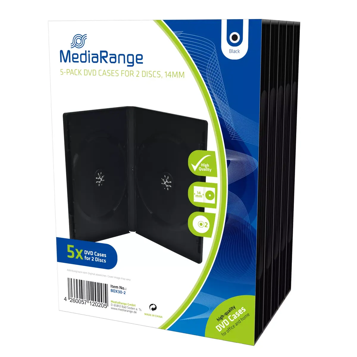 DVD case MediaRange BOX30-2 — 2-disc, Black Photo 2