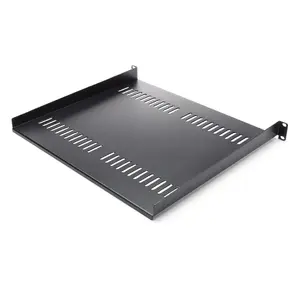 StarTech CABSHELF116V 1U Universal Vented Server Rack Shelf for 19-Inch Network Equipment Cabinets Heavy Duty Steel Cantilever Tray 20 kg Capacity