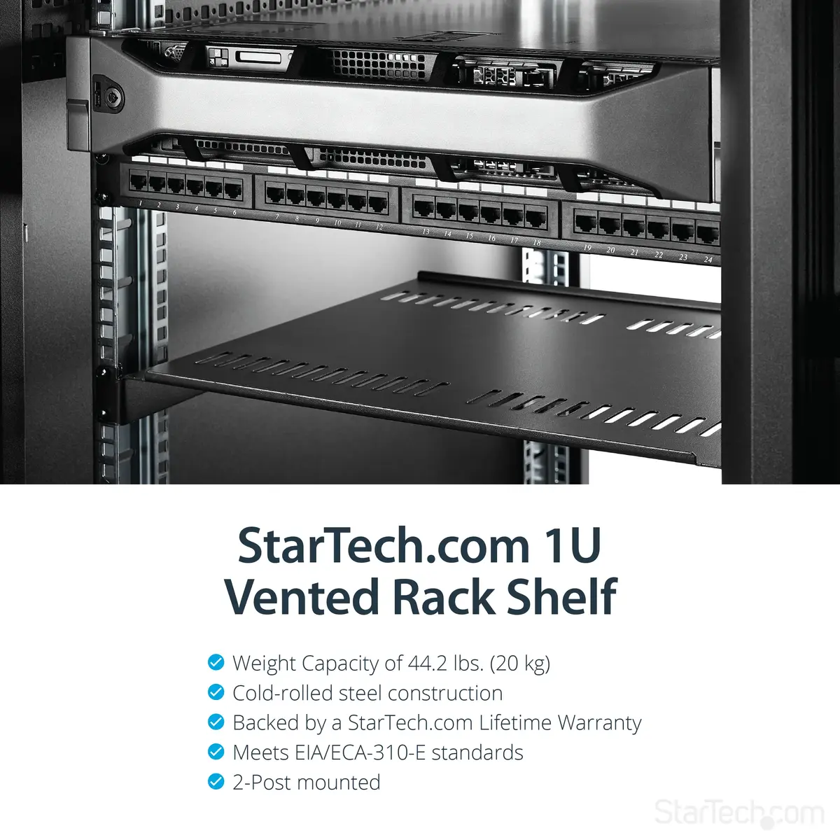 StarTech CABSHELF116V 1U Ventilējams statīva plaukts Photo 3