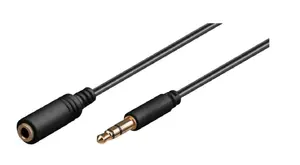 Аудиокабель MicroConnect AUDLG1G 3.5mm Male to 3.5mm Female 1 м черный никелированные контакты
