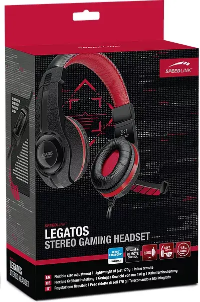 Speedlink Legatos vadu spēļu austiņas ar