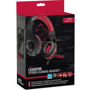 Игровая гарнитура Speedlink Legatos проводная наголовная с микрофоном на штанге и охватывающими амбушюрами черного цвета