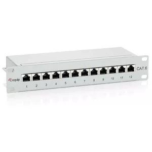 Patch Panel Equip 12-Port Cat.6 Shielded Light Grey