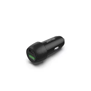 Car charger Unitek P1400A with USB-C and USB-A, 38W, Quick Charge 3.0, input 12–24V, black
