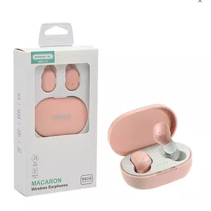 Somostel SMS-J13 Macaron TWS bezvadu austiņas, rozā, 260 mAh uzlādes futrālis