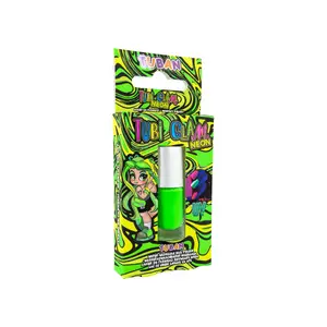 Nail polish TUBAN Tubi Glam — Neon Green, single bottle, coloring effect