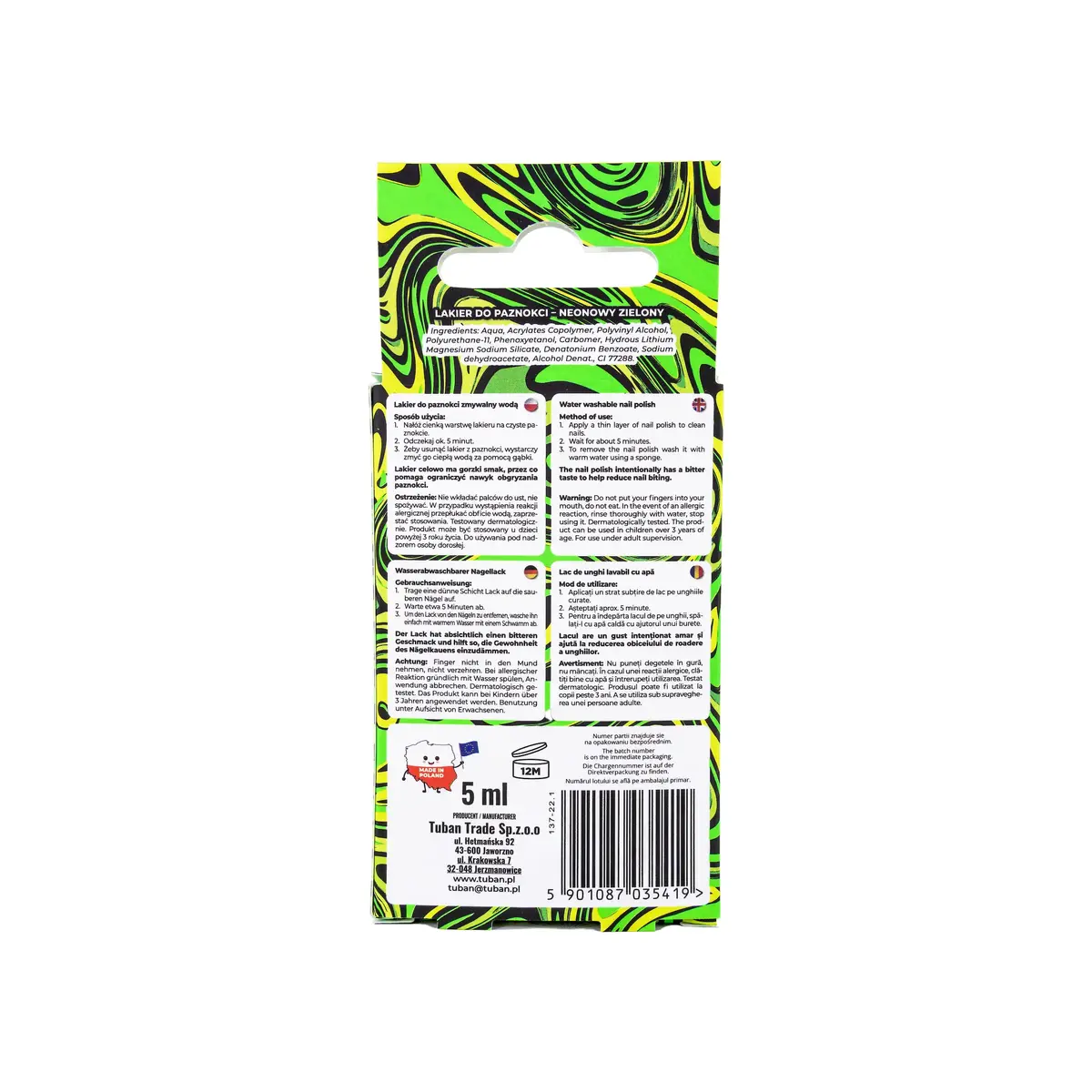 Nail polish TUBAN Tubi Glam — Neon Green Photo 3