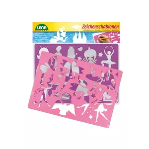 Simm Spielwaren Stencils Princess & Elves Daudzkrāsains Plastmasa Mākslas trafarets