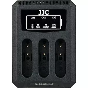 Зарядное устройство JJC тройное USB для аккумуляторов Olympus LI-90B / LI-92B и Ricoh DB-110