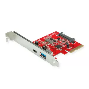 Internal USB 3.2 Gen 2 Adapter ROLINE 15.06.2142 PCIe Male Red Silver