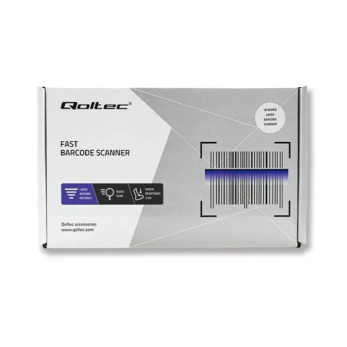 Svītrkodu lasītājs QOLTEC 1D Laser 50876 USB Photo 13