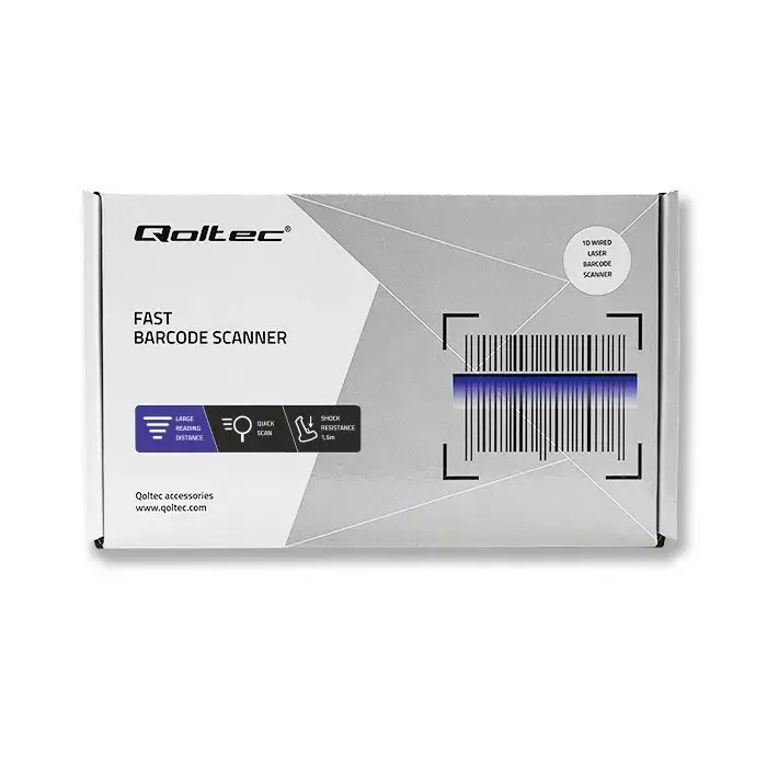 Svītrkodu lasītājs QOLTEC 1D Laser 50876 USB Photo 14