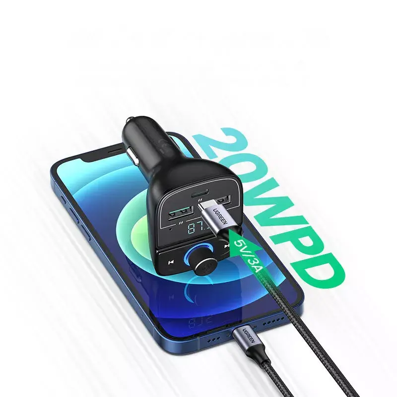 FM raidītājs UGREEN CD229 2x USB-A 1x USB-C 3A Photo 4