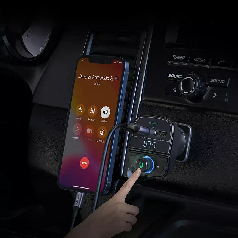 FM raidītājs UGREEN CD229 2x USB-A 1x USB-C 3A Photo 6