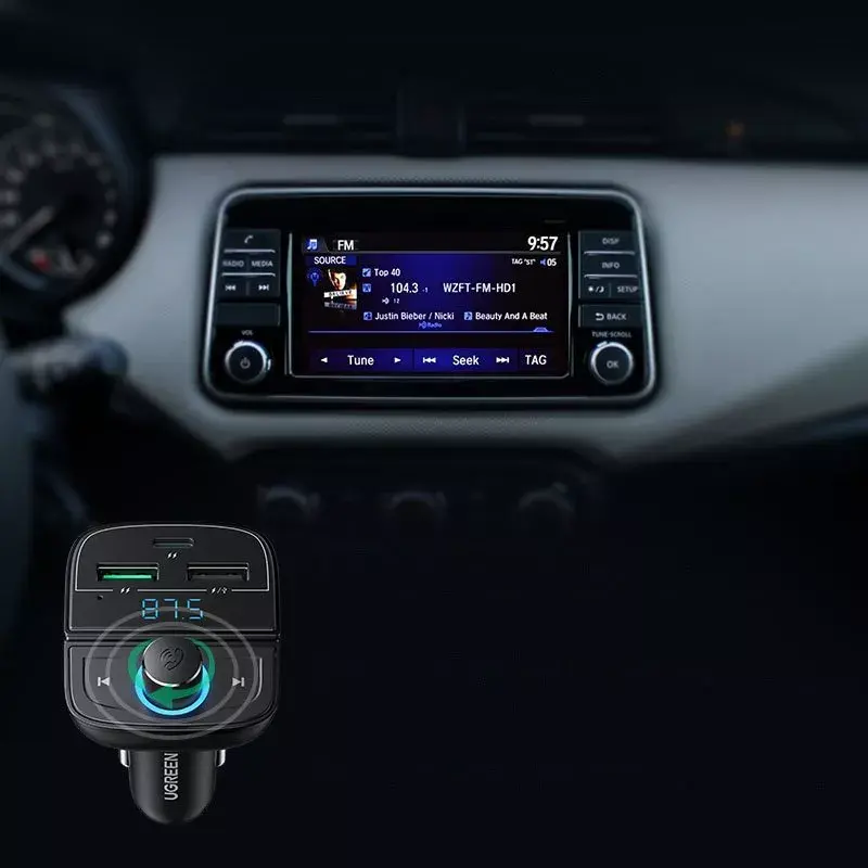 FM raidītājs UGREEN CD229 2x USB-A 1x USB-C 3A Photo 8