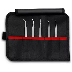 Tweezer Knipex 92 00 03 Black Stainless Steel Flat Pointed Curved Straight