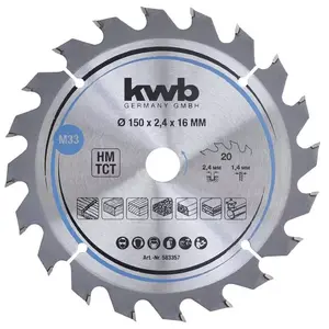 Пила дисковая KWB 583357 15 см для твердых пород фанеры мягкой древесины