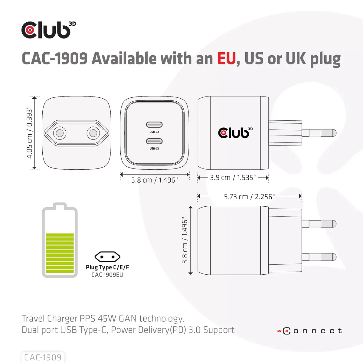Ceļojumu lādētājs CLUB3D PPS 45W GAN Photo 4