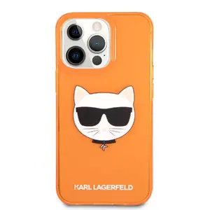 Phone case Karl Lagerfeld iPhone 13 Pro TPU Choupette Head Orange — slim protective cover
