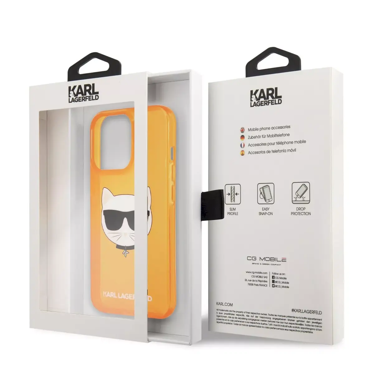 Karl Lagerfeld iPhone 13 Pro TPU Choupette Head Orange vāciņš Photo 5