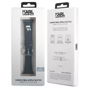 Ремешок Karl Lagerfeld KLAWMOKHK черный Saffiano для Apple Watch 38/40/41 мм