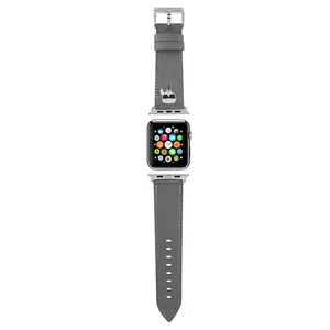 Karl Lagerfeld Pasek KLAWMOKHG Apple Watch 38/40/41mm srebrny/silver ремешок Saffiano Karl Heads