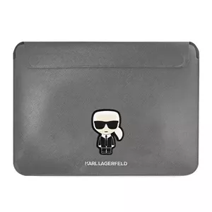 Laptop sleeve Karl Lagerfeld KLCS14PISFG 13/14" silver Saffiano, 0.53 kg