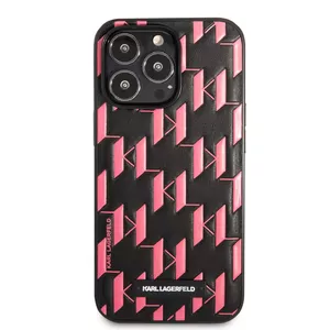 Smartphone Hardcase Karl Lagerfeld KLHCP13LMNMP1P for iPhone 13 Pro 6.1 inch Pink Monogram Plaque